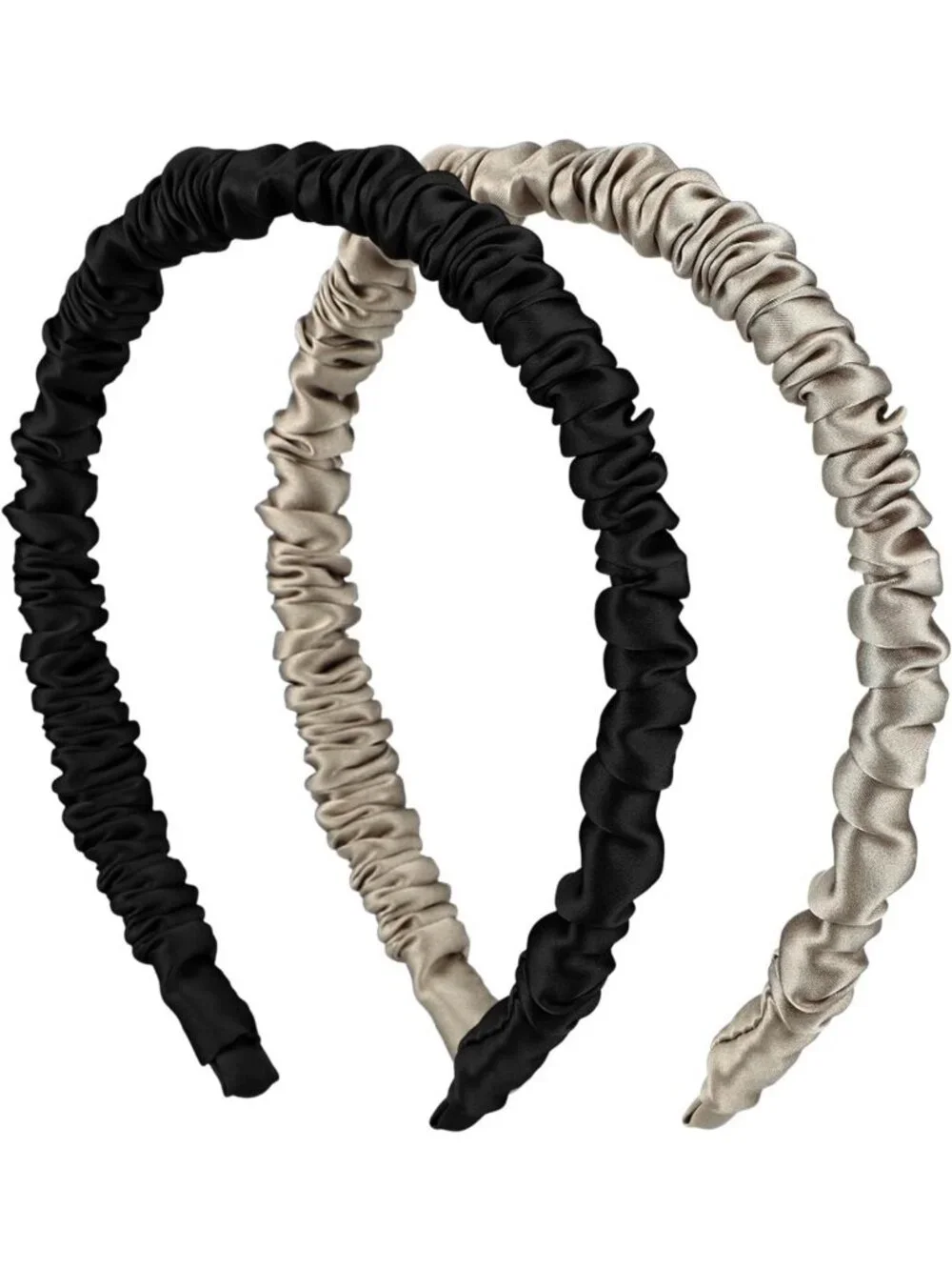 2 Pcs Mulberry Silk Headbands for Women - No-Slip, No-Headache Hair Accessories